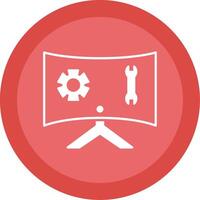 Technical Support Glyph Multi Circle Icon vector