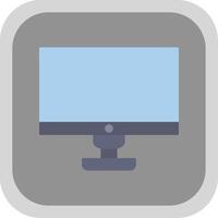 Computer Flat Round Corner Icon vector