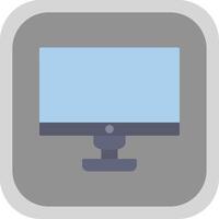 Computer Flat Round Corner Icon vector