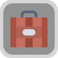 Suitcase Flat Round Corner Icon vector