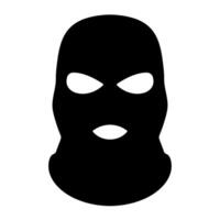 negro terrorista máscara icono, logo, pegatina modelo vector