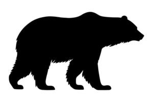 negro y blanco oso silueta ilustración vector