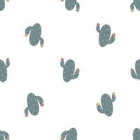 Seamless pattern with cactus. For fabric, wrapping, cards, textile, wallpaper, apparel. Isolated cartoon illustration in flat style on white background. vector
