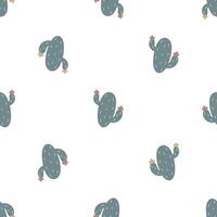 Seamless pattern with cactus. For fabric, wrapping, cards, textile, wallpaper, apparel. Isolated cartoon illustration in flat style on white background. vector