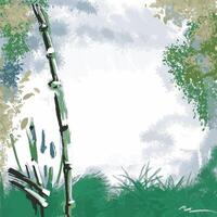 Bamboo background for headers. Stormy greenery as a background and frame. illustration. vector