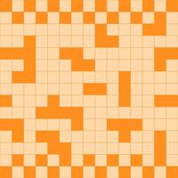 Seamless pixelated pattern. Abstract pixel orange geometric squares and lines background. vector