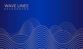 Quiet abstract ocean or sea wave lines background. Golden wavy lines with a dark blue backdrop. vector