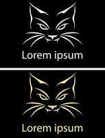 Minimalis cat vampire iconic logo template design vector