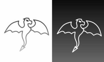 illustration graphics of dragon logo design template simple line art vector