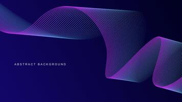 Dark blue abstract background with glowing wave lines. futuristic background Modern concept technology. illustration vector