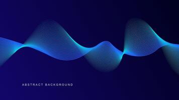 Dark blue abstract background with glowing wave lines. futuristic background Modern concept technology. illustration vector