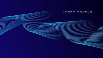 Dark blue abstract background with glowing wave lines. futuristic background Modern concept technology. illustration vector