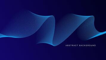 Dark blue abstract background with glowing wave lines. futuristic background Modern concept technology. illustration vector