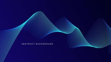 Dark blue abstract background with glowing wave lines. futuristic background Modern concept technology. illustration vector