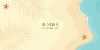 Tropical Summer beach banner. Summer background. Summer beach and sea background. Top view. Summer design with copy space. vector