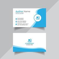 Corporate business card in blue color vector