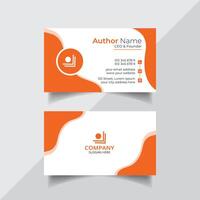 Corporate business card in orange color vector