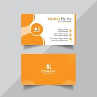 Corporate business card in orange color vector