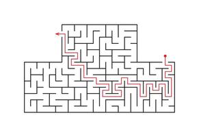 illustration. Puzzle game. Rectangular labyrinth with entrance and exit vector