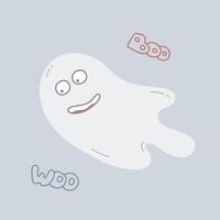Color illustration of a funny haloween ghost. vector