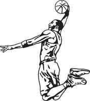 Basketball player jumping transparent one layer illustration vector