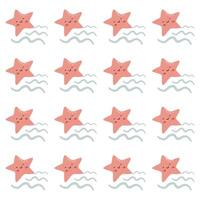 Cute underwater animal pattern. Cute pastel of starfish. Underwater background. Pattern for Kids vector
