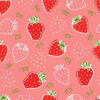 fresas verano Fruta sin costura modelo vector