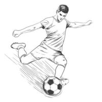 Soccer Player Kicking Ball Illustration Football player and ball. vector