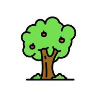 fruiting tree cartoon icon, isolated background vector