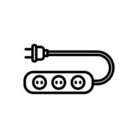 extensión cable, línea estilo icono, aislado antecedentes vector