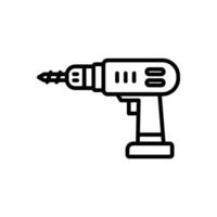 Hand drill icon in line style, isolated background vector