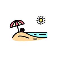 beach cartoon icon, isolated background vector