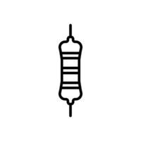 resistor icon , black line icon, isolated background vector