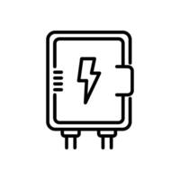 fuse box icon , black line icon, isolated background vector