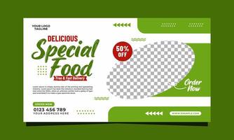 of special food menu social media landscape banner template vector