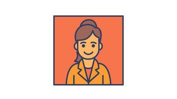 Animated candidate icon in Colored Outline Style, transparent background video