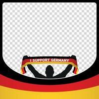 yo apoyo Alemania europeo fútbol americano campeonato perfil imagen marco pancartas para social medios de comunicación euro Alemania 2024 vector