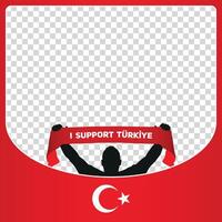 I support Turkiye turkey european football championship profil picture frame banners for social media Euro germany 2024 vector