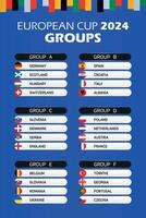 2024 Alemania europeo fútbol americano campeonato grupos un si C re mi F vector
