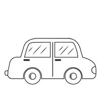 The silhouette of a small car on a white background. The vehicle icon is a side view. isolated stencil illustration vector