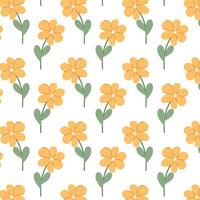 Floral pattern. Yellow flower in flat style. Pattern for textile, wrapping paper, background. vector