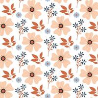 Botanical pattern. Decorative vintage flowers and twigs in flat style. Pattern for textile, wrapping paper, background. vector