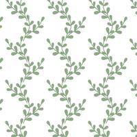 Background of green twigs. Floral pattern in flat style. Pattern for textile, wrapping paper, background. vector