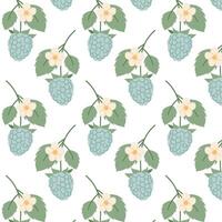Pattern with ripe blackberries. Blackberry branch in flat style. Background with berries. Pattern for textile, wrapping paper, background. vector