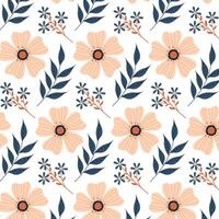 Botanical pattern. Decorative flowers and twigs in flat style. Pattern for textile, wrapping paper, background. vector