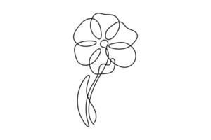 Flowers in the style of continuous line art. Doodle floral border blooming among the grass. Minimalist black linear design isolated on white background. illustration vector