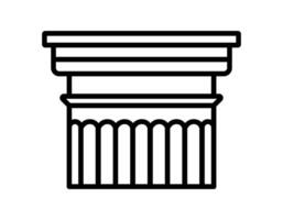 Temple column capital. Icon. Ancient Greek architecture. Building decoration. Monument. Outline image. isolated object. illustration. vector