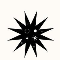 A Stark Black Star Cutting Through Space. Minimalist Design Meets Celestial Elegance in Sharp Contrast. An Iconic Symbol of Night, Rendered in Simple, Striking Lines vector