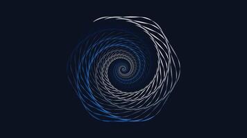 Abstarct spiral vortex style spinning round symbol background in dark blue color. vector