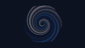 Abstarct spiral vortex style spinning round symbol background in dark blue color. vector